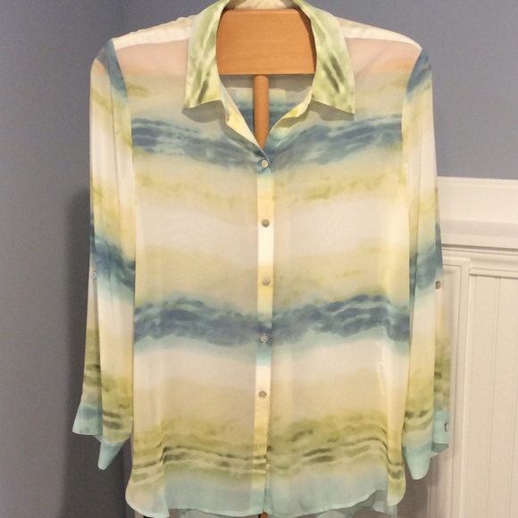 Chico's Tops - Chico’s Semi Sheer Print Long Top